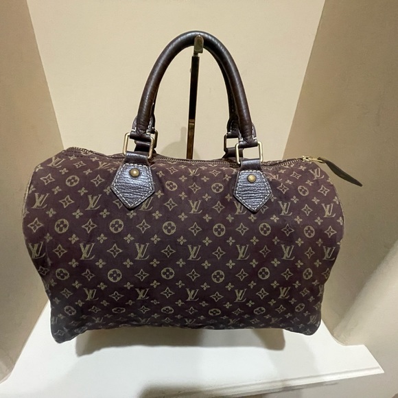 Louis Vuitton Ebene Monogram Mini Lin Speedy 30 - Picture 9 of 14